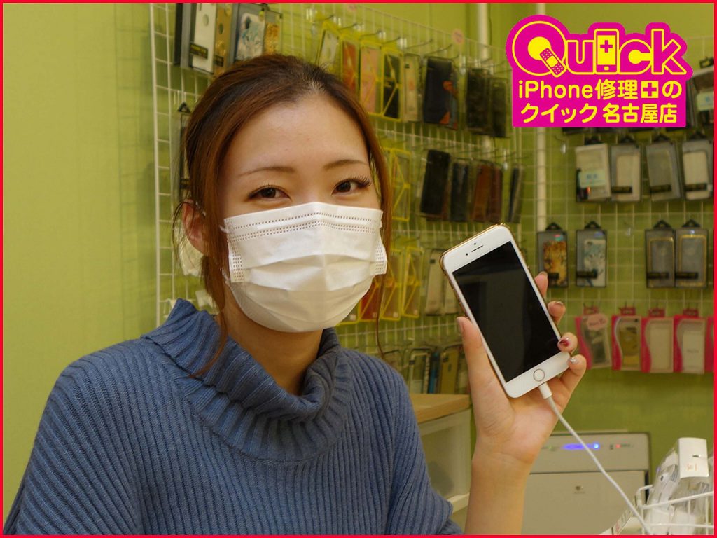 ☆iPhone8の液晶交換修理に名古屋市内よりご来店！アイフォン修理のクイック名古屋