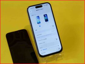 画面修理が完了し綺麗に映るようになったiPhone16