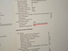 MacBook Pro A2442 14インチ バッテリー交換修理前の状態